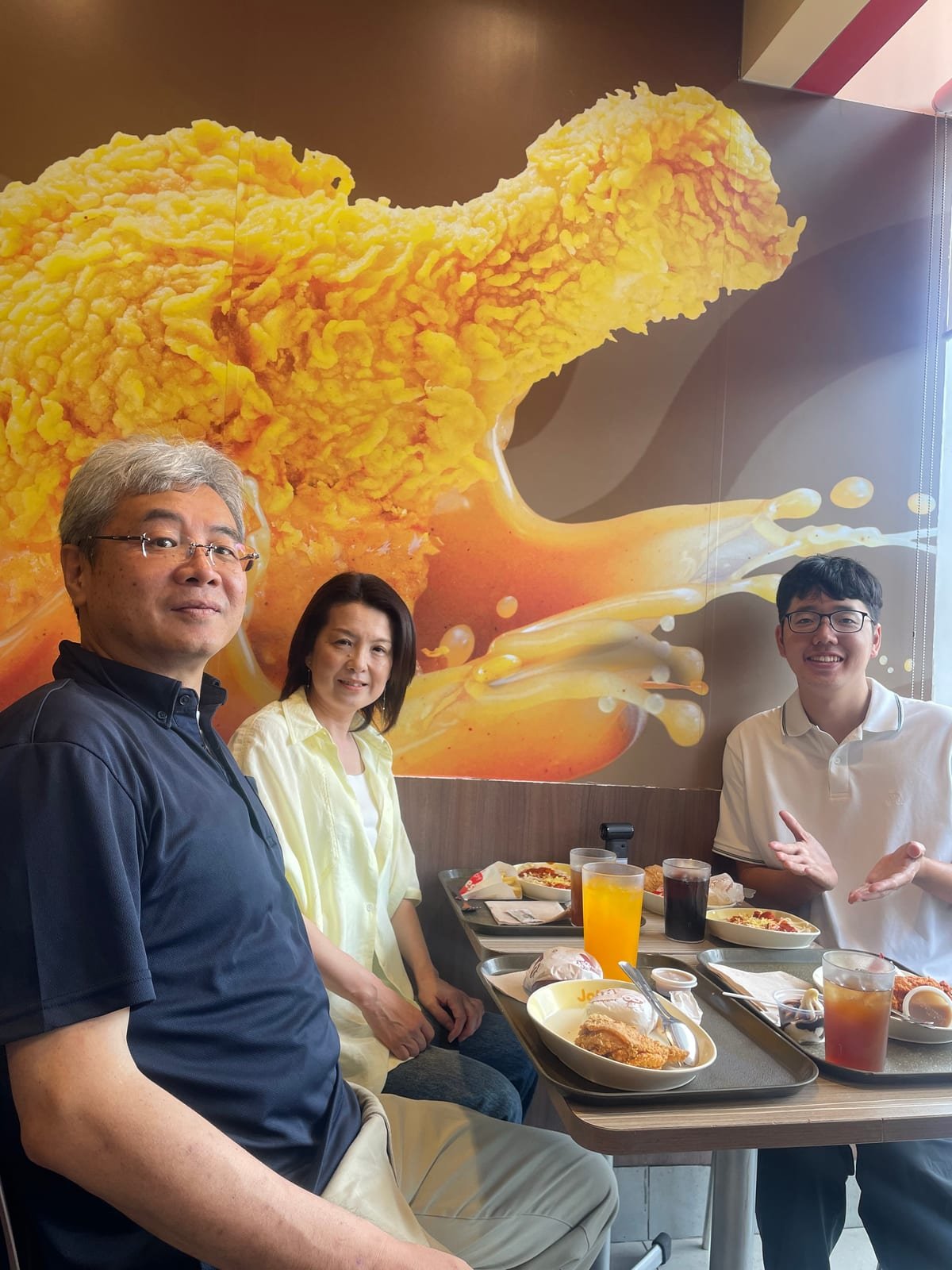 Eating out at a food court