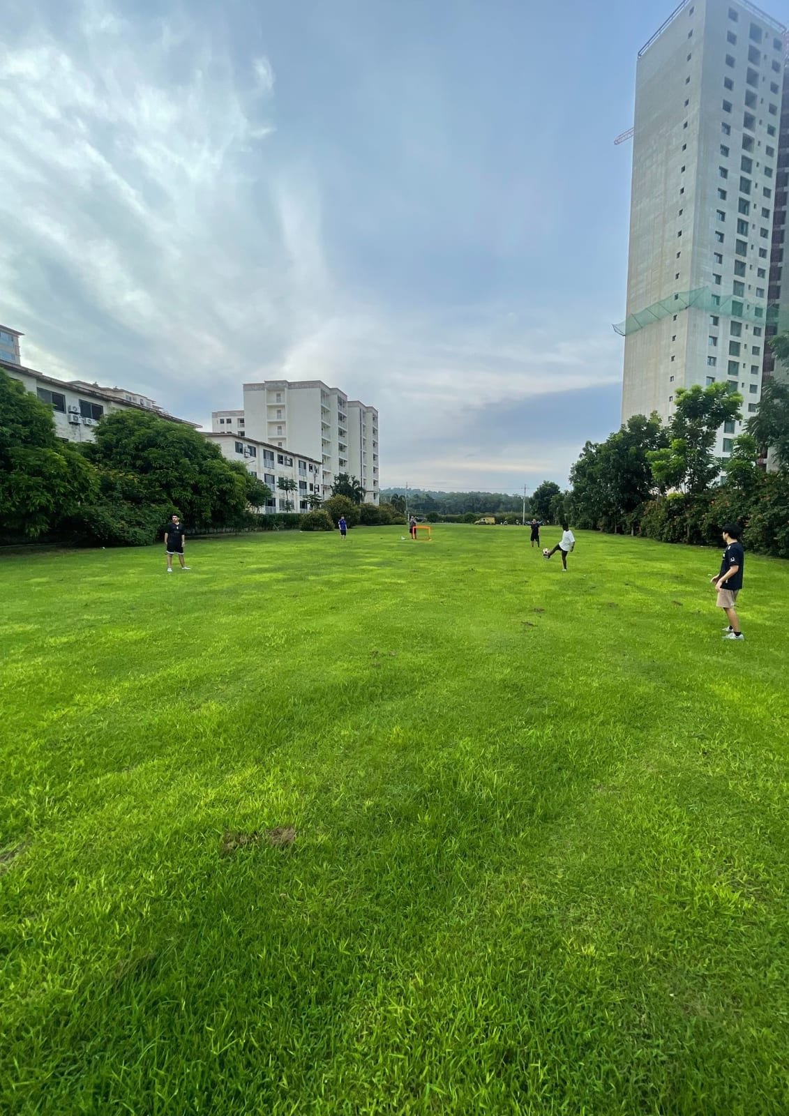 A wide grass field inside The Villages