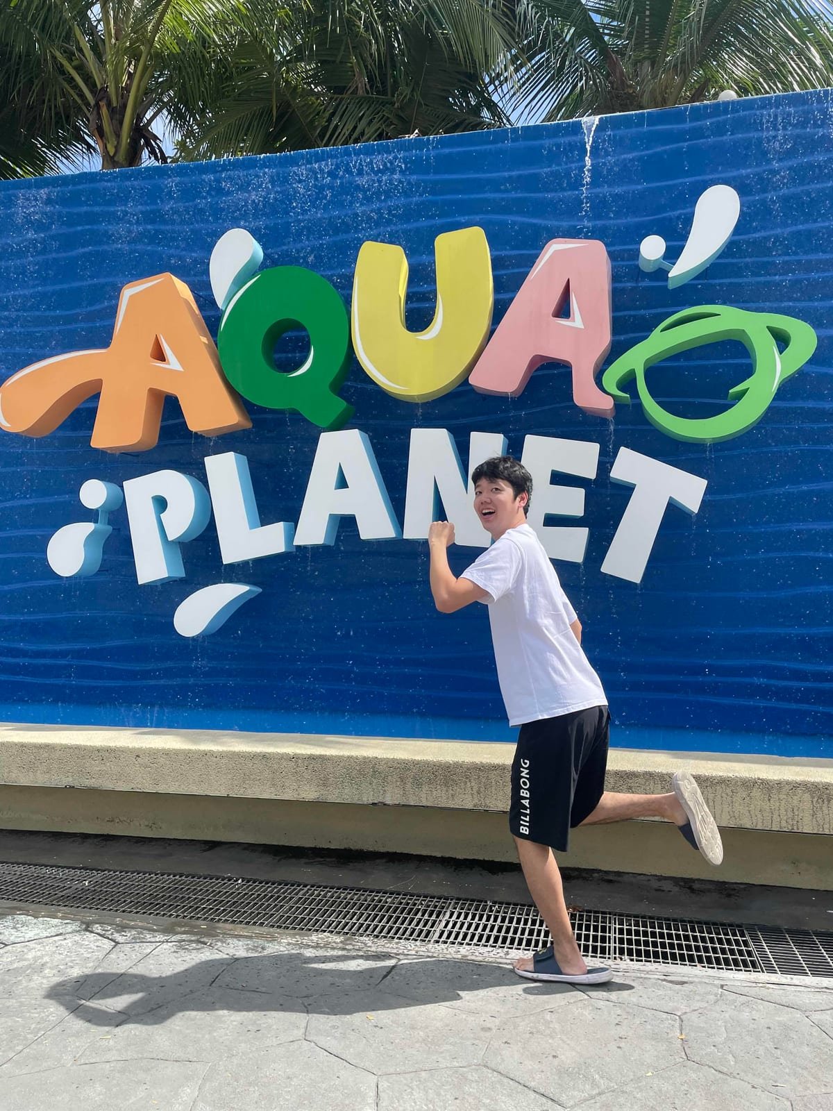 At the entrance to Aqua Planet